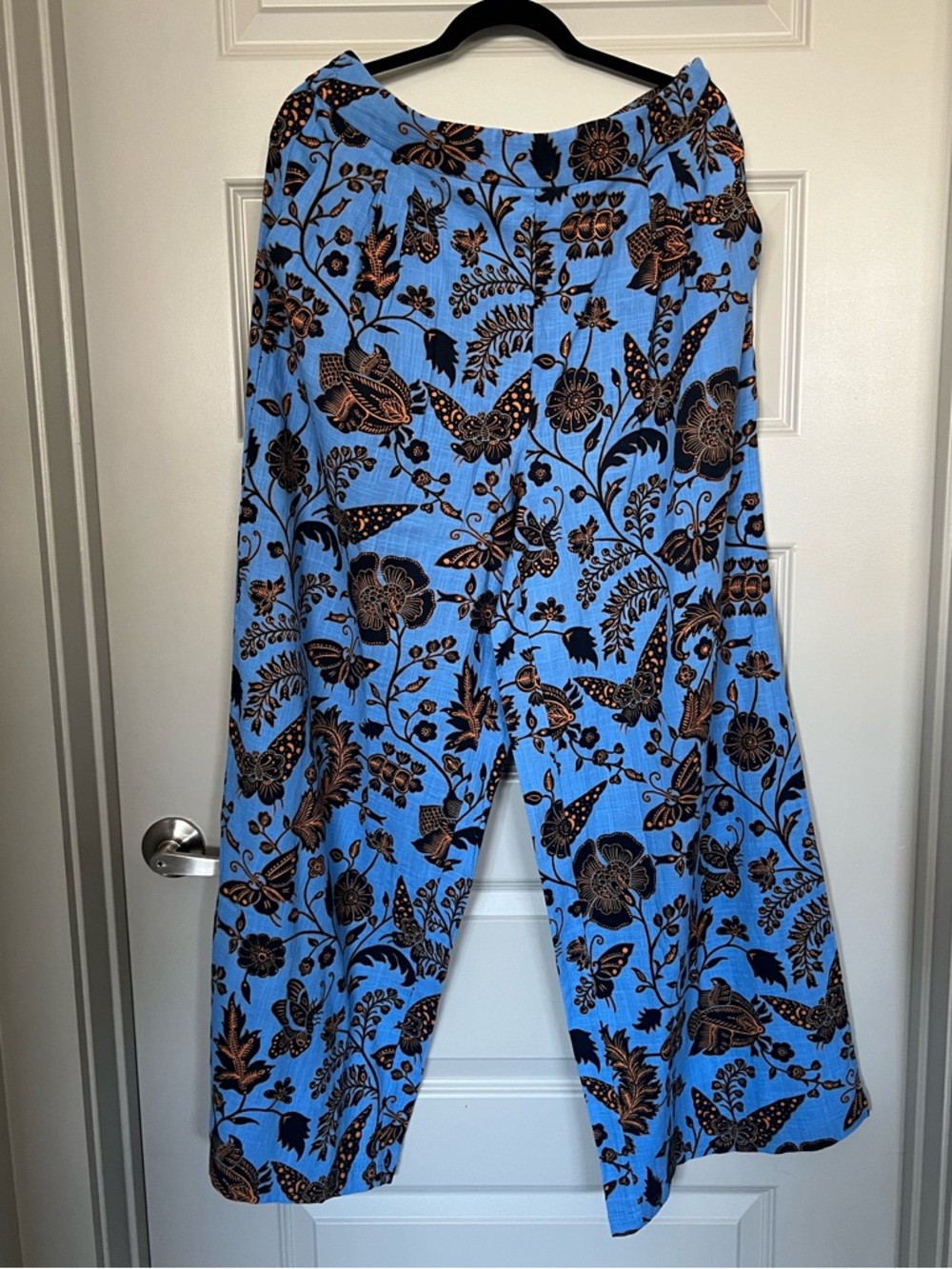 INC International Concepts Blue Wide-Leg Floral Print Pants